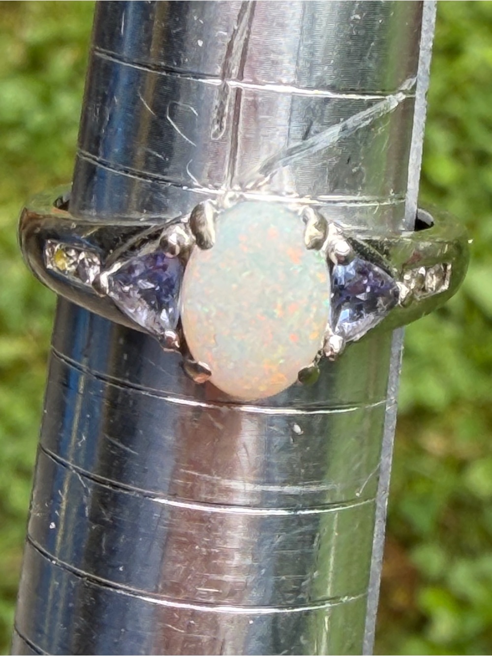 Opal/Diamonds 14KT White Gold Ring